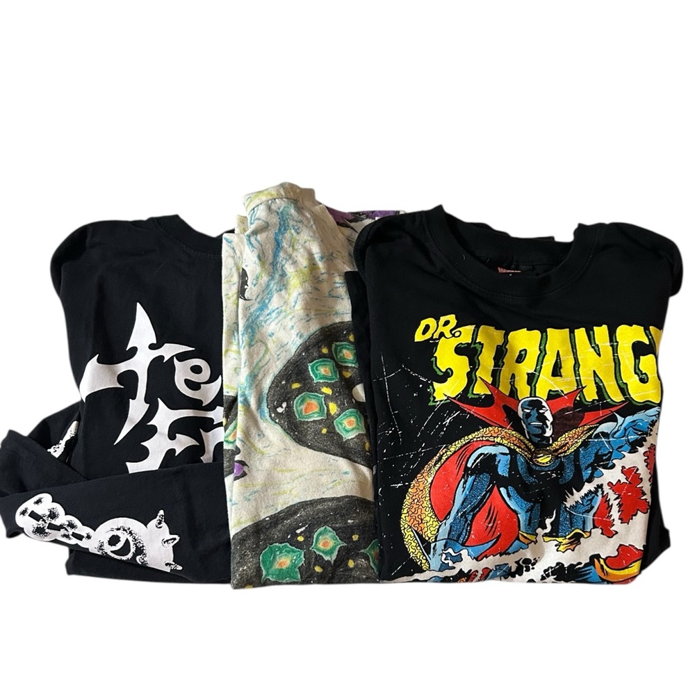LOT of‎ 3 TEDDY FRESH tees x MYFAWNY Snake x MARVEL Strangelove Heavy Metal XS-S
